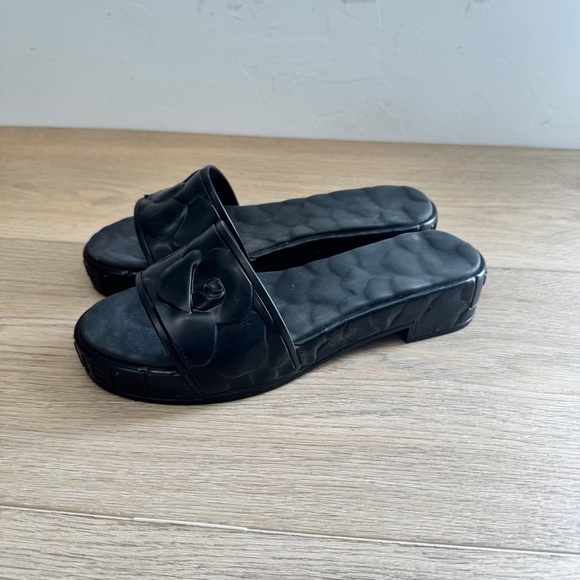 Valentino Atelier Rose Black Slide Women’s 38 MSRP $450 - Picture 4 of 9